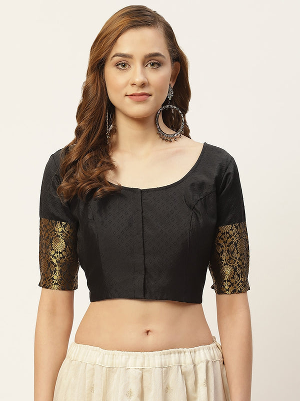 Women Black Saree Blouse by Shringaar (1pc)