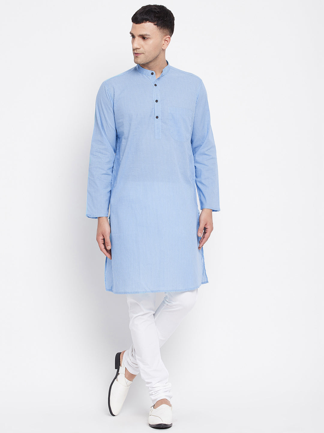 Men's Pure Cotton Kurta With Band Collar - Even Apparels