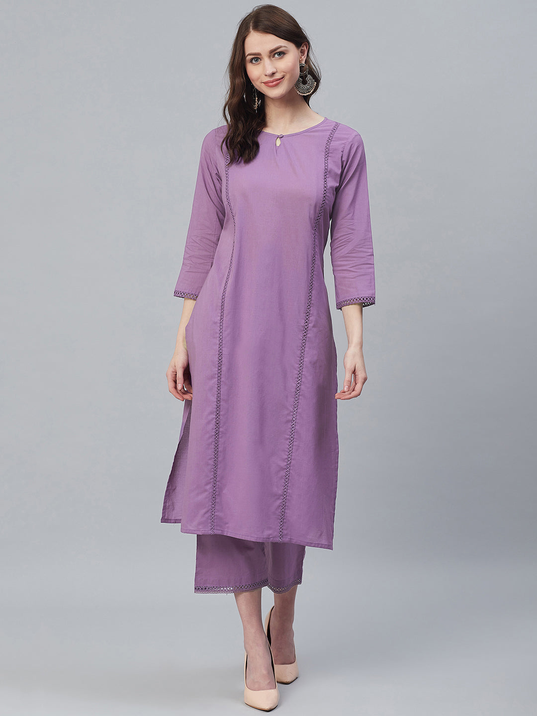 Women's Cotton Kurta And Palazzo Set - Azira