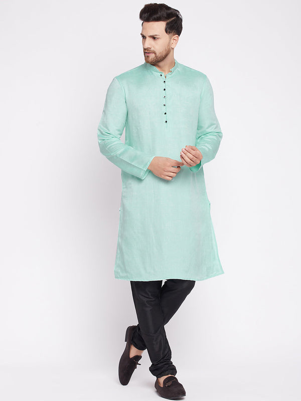 Men's Long Kurta with Band Collar -Even Apparels