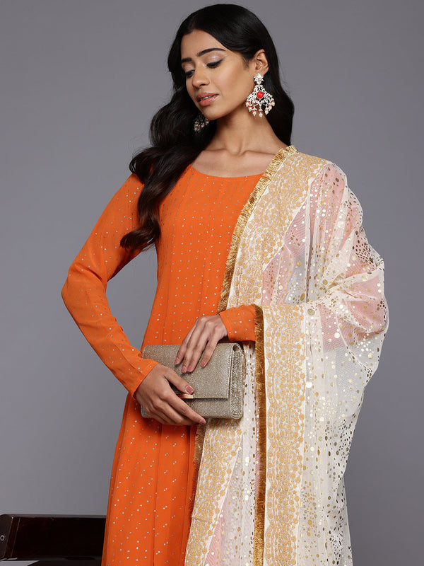 Women Printed Panelled Kurta with Palazzos & With Dupatta