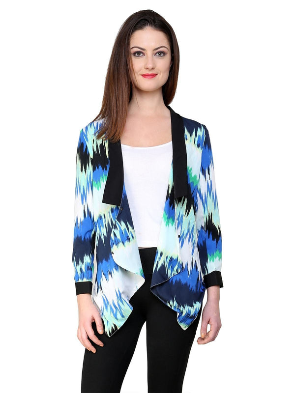 Women's Blue Shaded Blazer - Pannkh