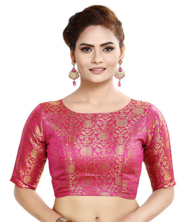 Women'S Traditional Benaras Brocade Readymade Stitched Saree Blouse - Madhu Fashion