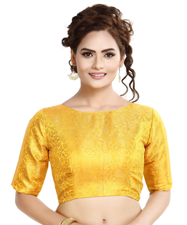 Women'S Traditional Benaras Brocade Readymade Stitched Saree Blouse - Madhu Fashion