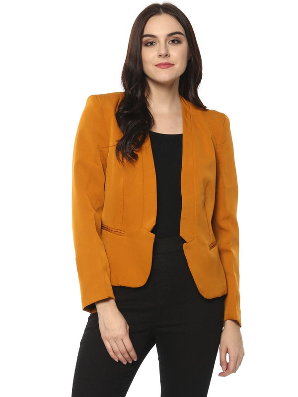 Women's Solid Notched Blazer - Pannkh