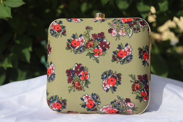 Women's green Color Ethnique Printed Clutch Bag - VASTANS