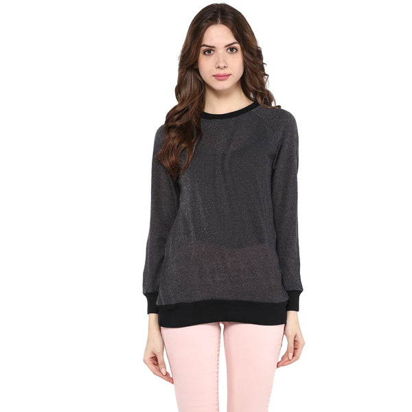 Women's Round Neck Lurex Sweater - Pannkh