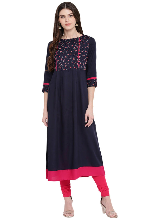 Women's Blue Anarkali Kurta By Vbuyz- (1Pc Set)