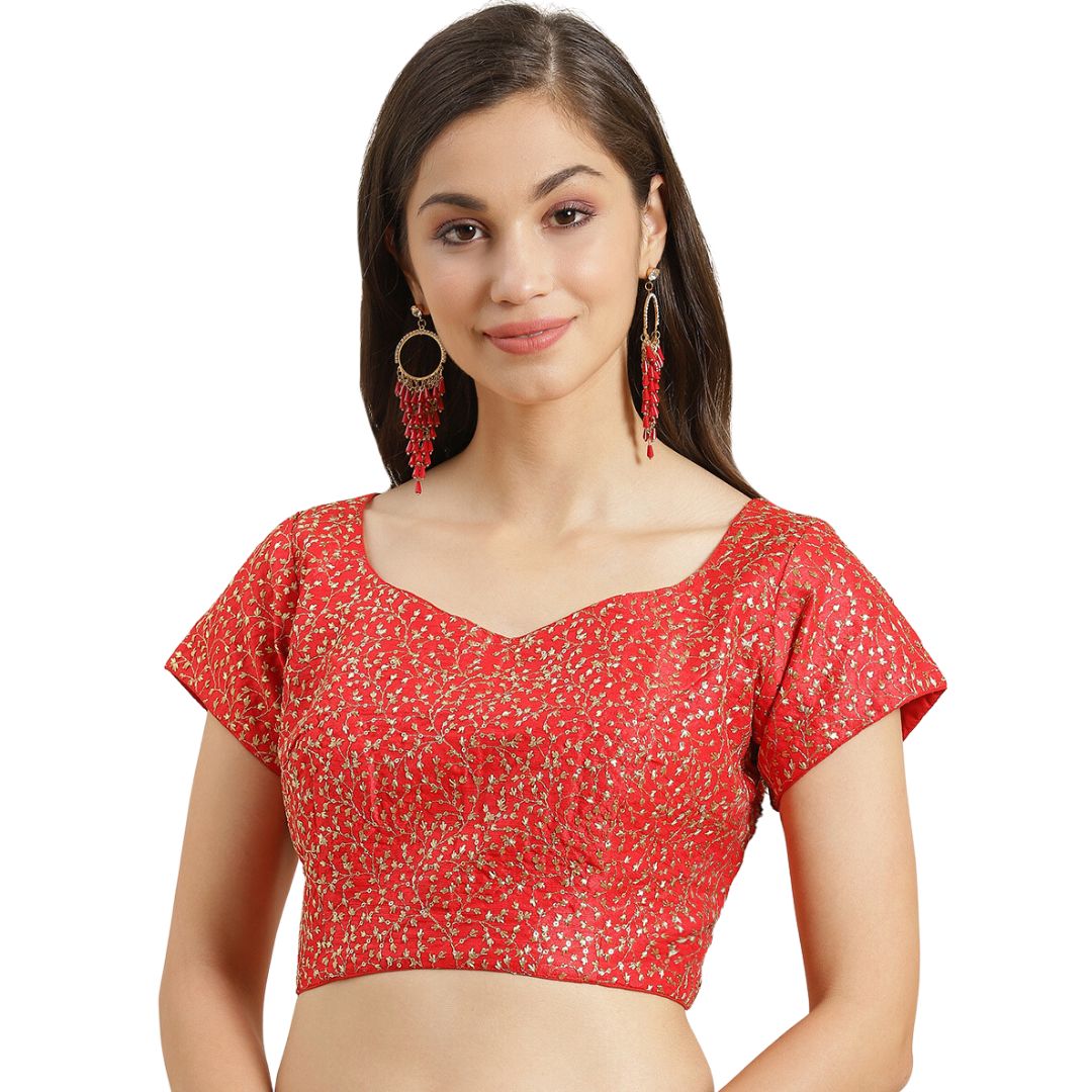 Women's Embroidered Polyester Stitched Saree Blouse. - Shringaar