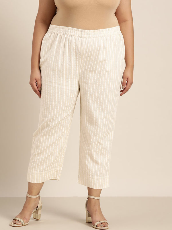 Women's Natural Cotton Flex Striped Straight Pant - Juniper