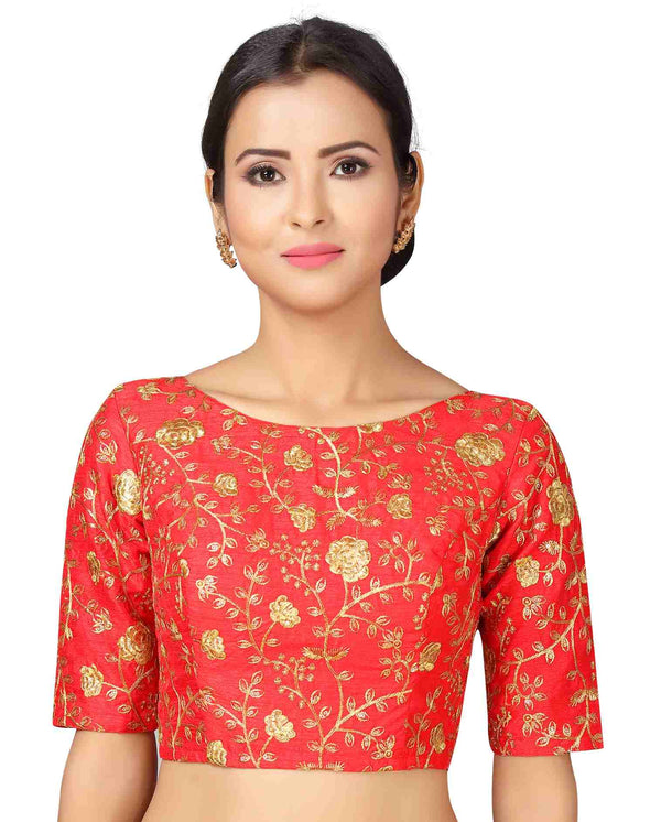 Women's Red Wedding Saree Blouse by Shringaar- 1pc