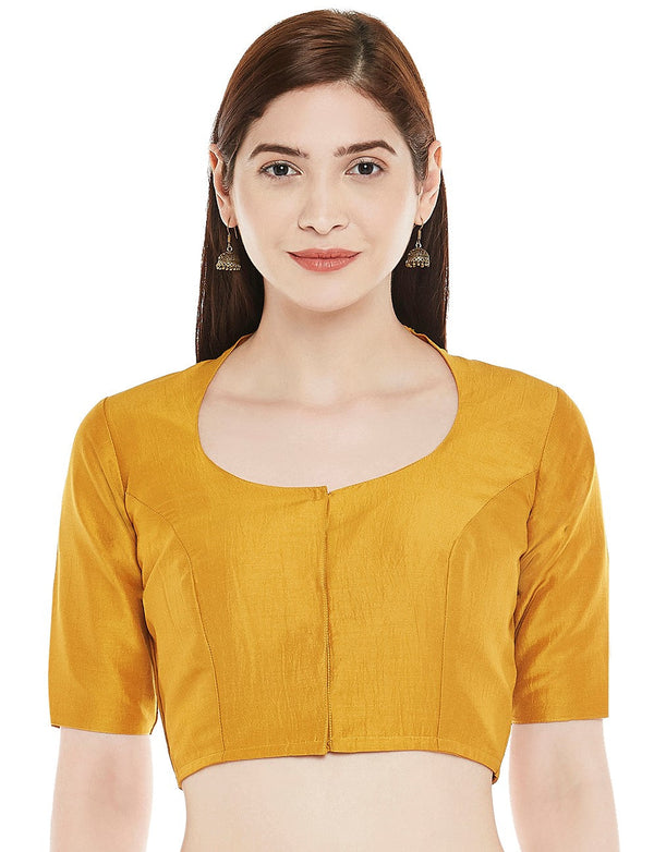 Women's Polyester Solid Short Sleeve Saree Blouse. - Shringaar