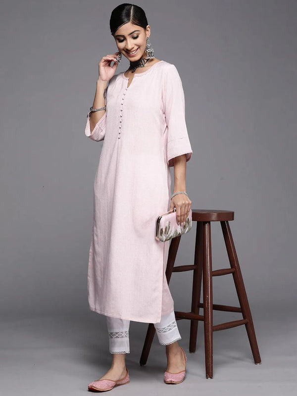 Pink Solid Rayon Kurta - Jashvi