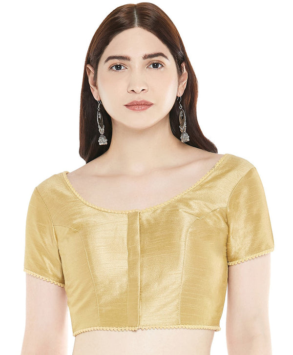 Women's Polyester Solid Short Sleeve Saree Blouse. - Shringaar