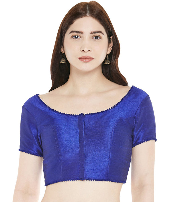 Women's Polyester Solid Short Sleeve Saree Blouse. - Shringaar