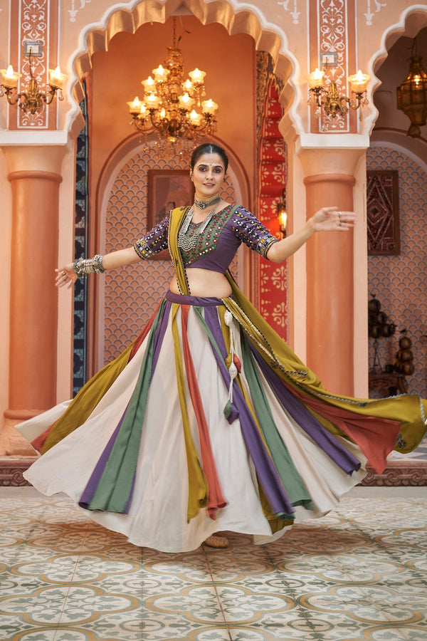 Women's Multi Color Viscose Rayon Lehenga Set - Shubhkala