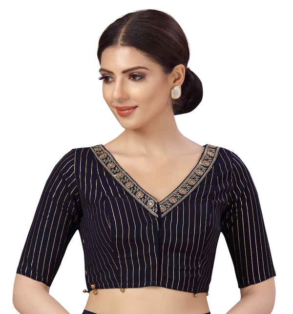 Women's Polyester Georgette Embroidered Saree Blouse. - Shringaar