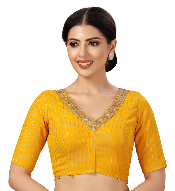 Women's Polyester Georgette Embroidered Saree Blouse. - Shringaar