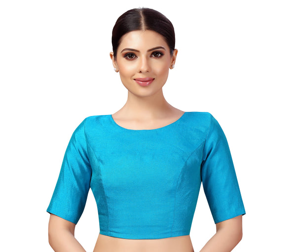 Women's Polyester Plain Coloured Saree Blouse. - Shringaar