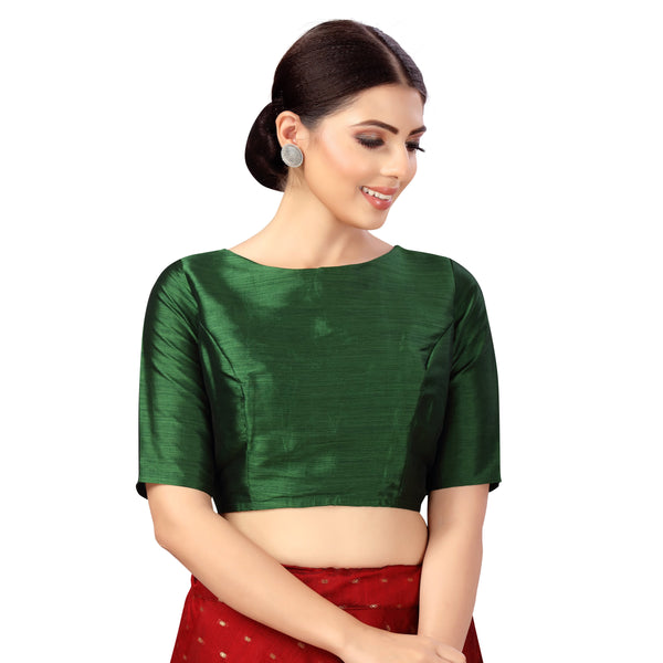 Women's Polyester Plain Coloured Saree Blouse. - Shringaar