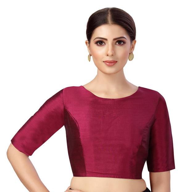 Women's Polyester Plain Coloured Saree Blouse. - Shringaar