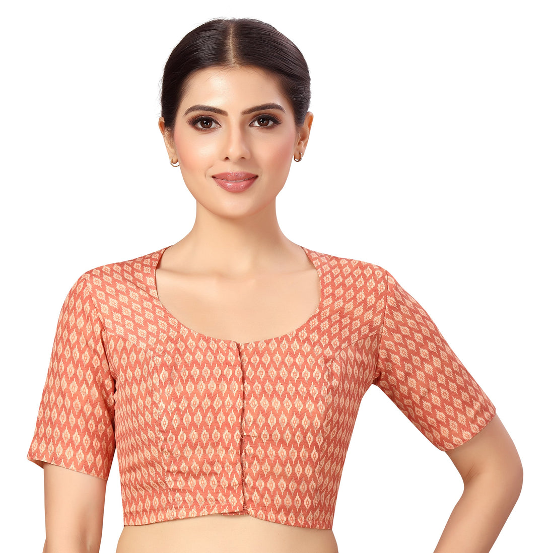 Women'S Polyester Printed Readymade Saree Blouse With Short Sleeves - Shringaar