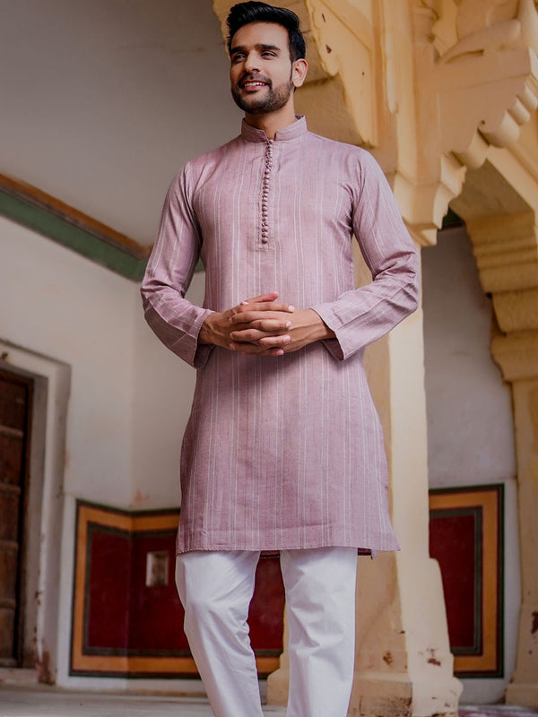 Men's Pure Khadi Dobby Kurta - Hatheli