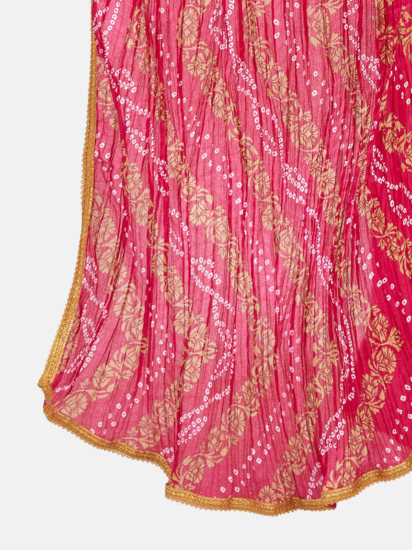 Women's Vegan Silk Crushed Bandhni Dupatta - Shringaar