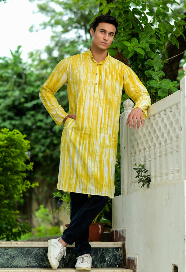 Men's Shibhori Cotton Long Kurta - Hatheli