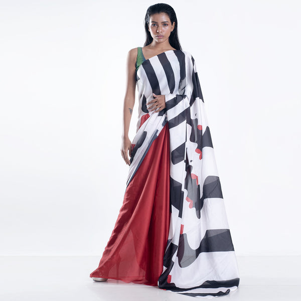 Women's Vanity Digital Printed Satin Georgette Saree - Boveee