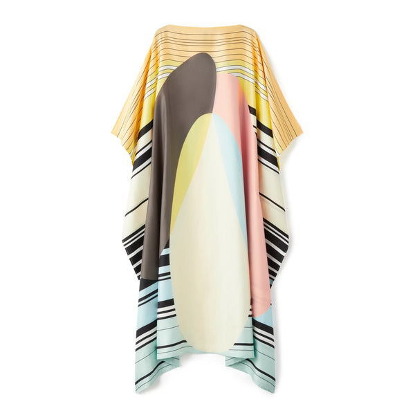 Women's Geometric Print Satin Silk Kaftan - JSDC