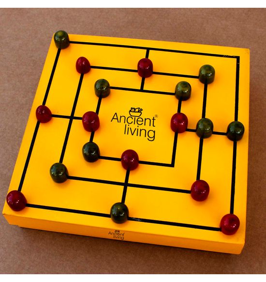 Ashta Chamma and Daadi Wooden Board Games - 2 in 1 Yellow