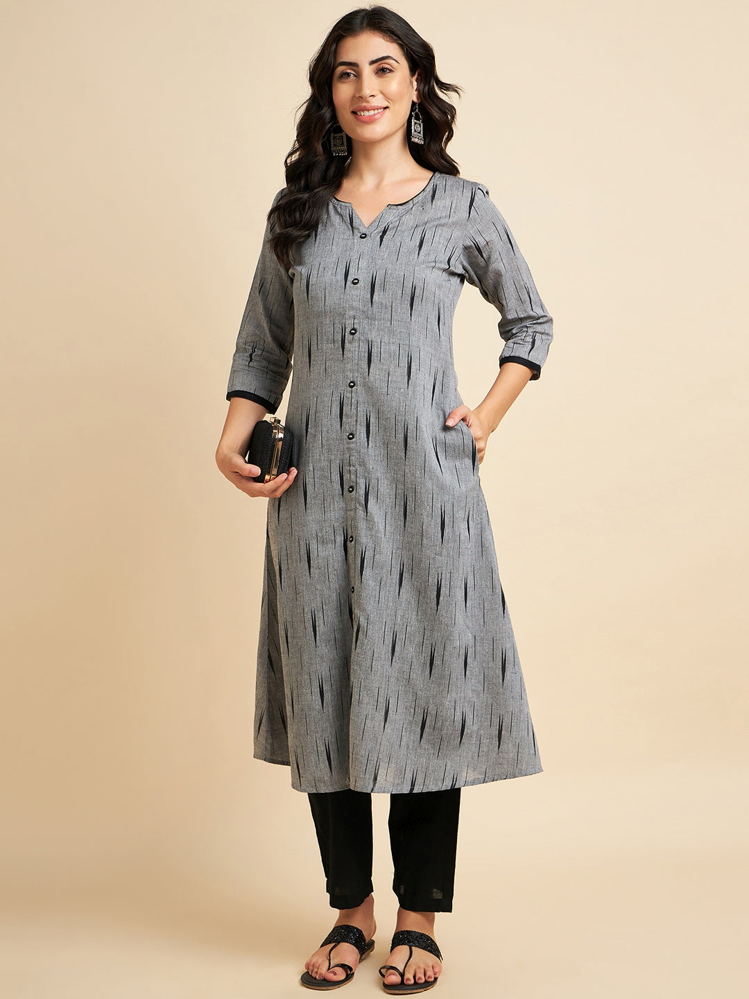 Women's Cotton Printed A Line Kurta - Azira