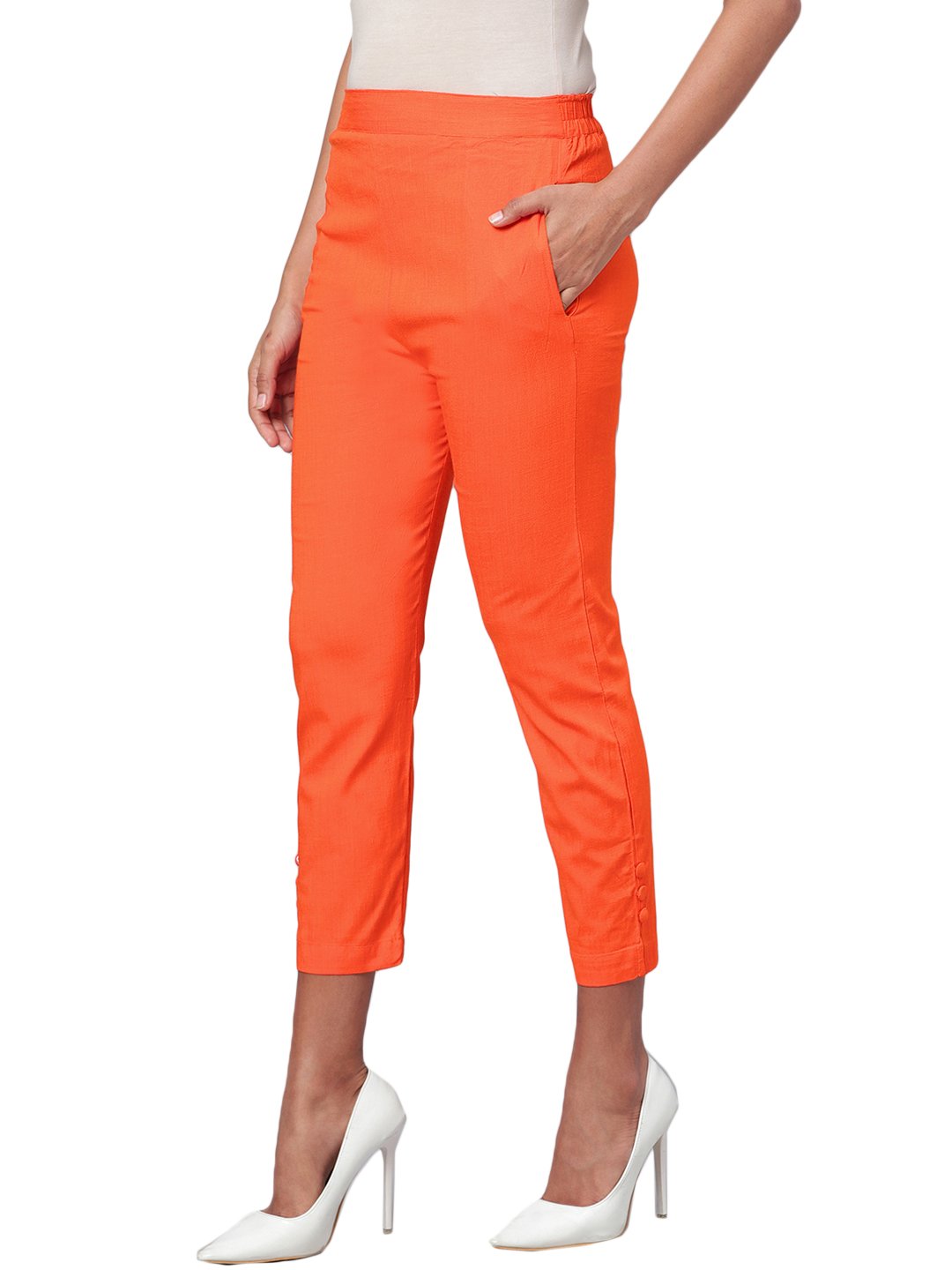 Women's Solid Na Rayon Flex Na Trouser - Myshka