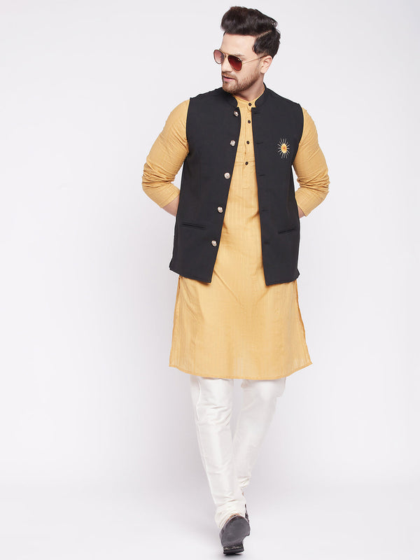 Men Black Nehru Jacket by Even Apparels (1 Pc Set)