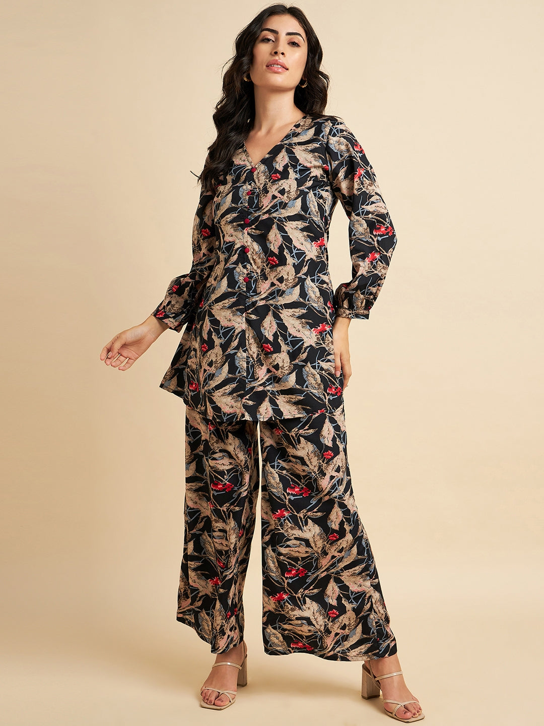 Women's Floral Printed Crepe Co-Ords - Azira