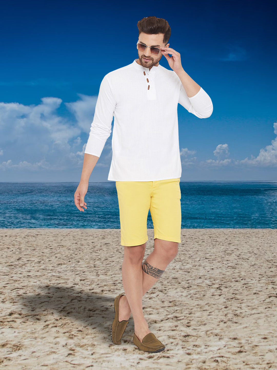 Men's Pure Cotton  White Kurta - Even Apparels