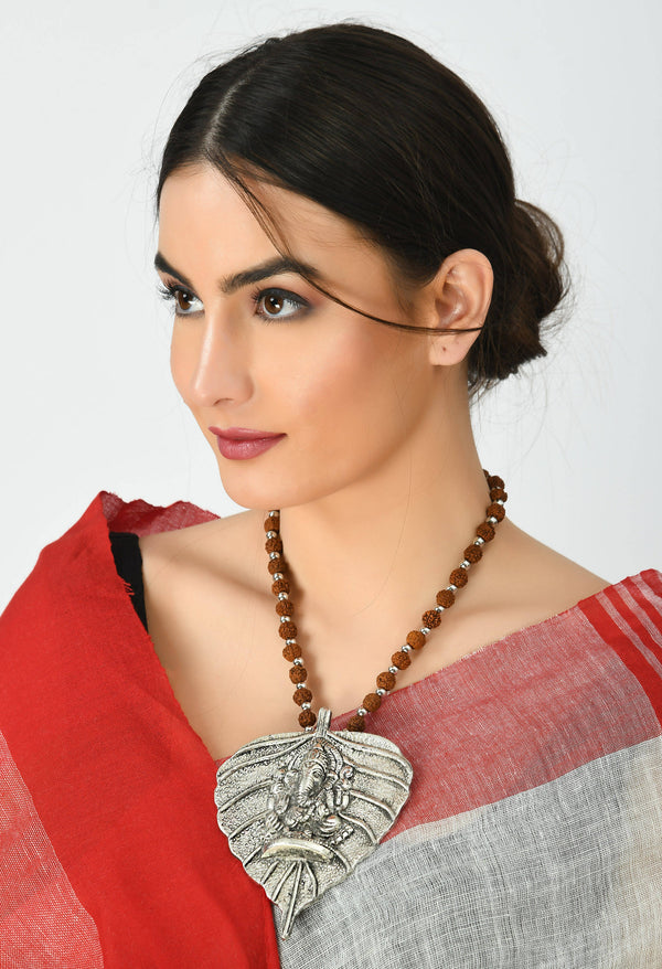 Kamal Johar German Silver Ganesha Necklace Jkms_060