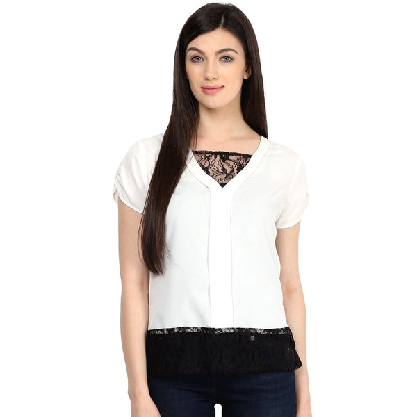 Women's Floral Yoke Top - Pannkh