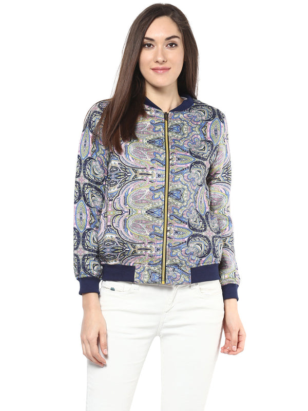 Women's Printed Bomber Jacket - StyleStone