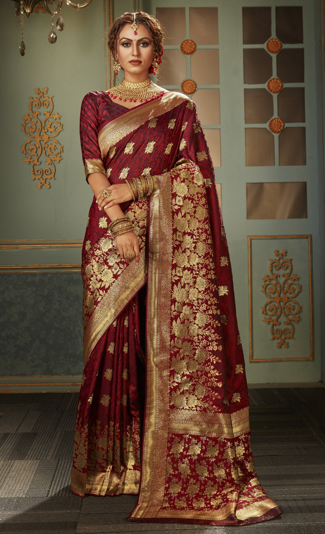 Women's Vartika Banarasi silk Festive Wear Saree - Monjolika