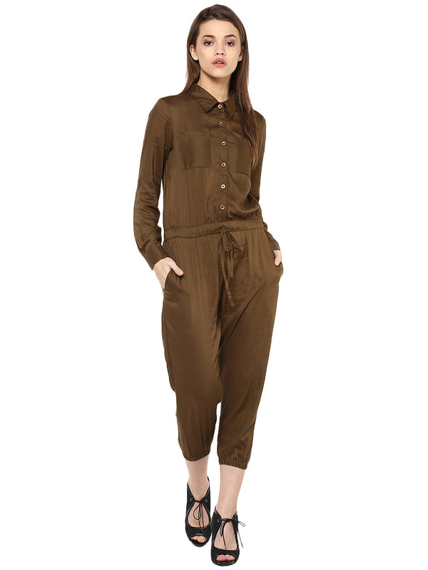 Women's  Olive Jumpsuit - StyleStone