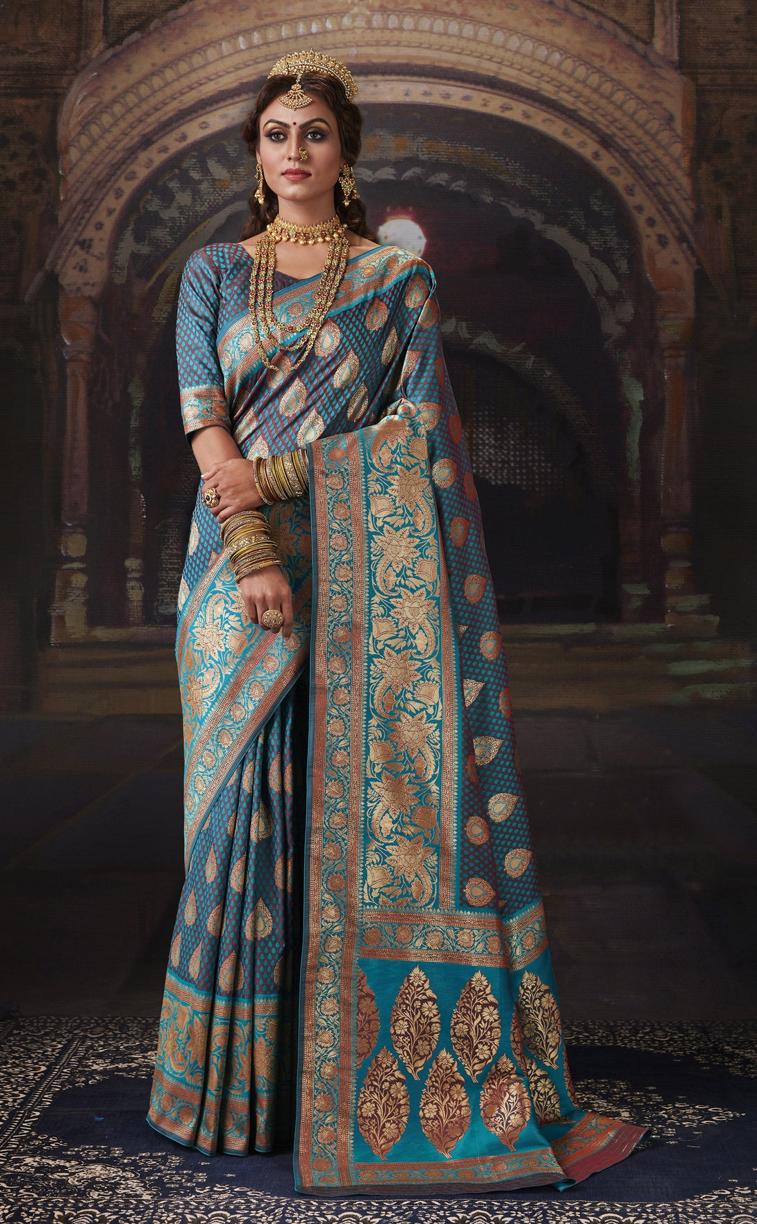 Women's Banrasi Silk Designer Function Wear Saree - Monjolika