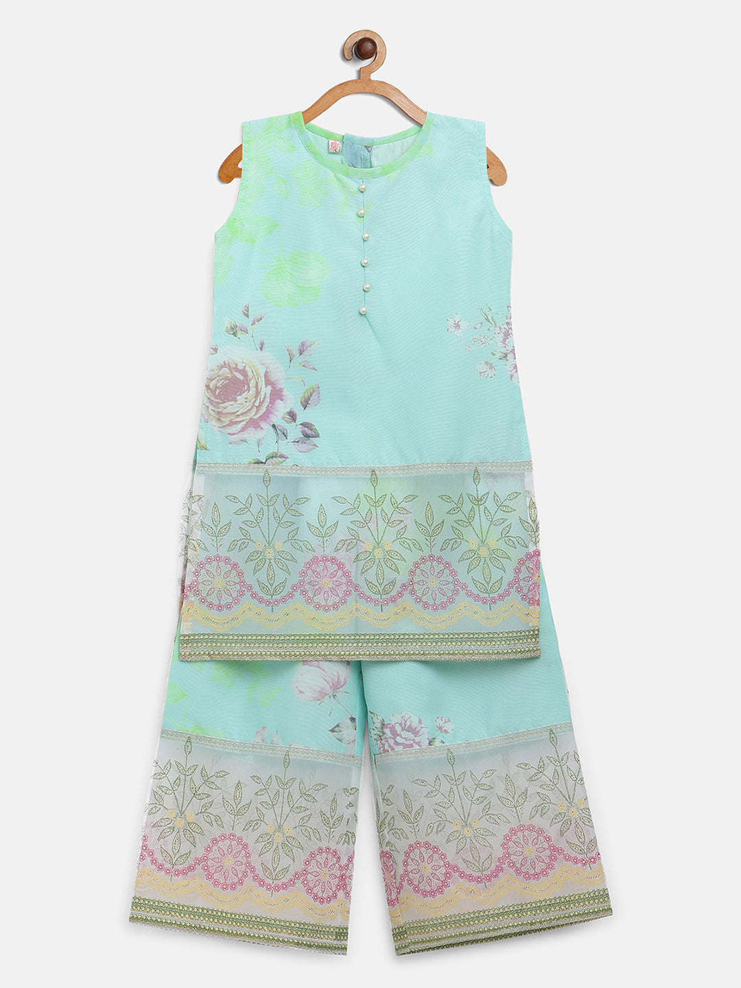 Crepe Kurta & Palazzo Set for Girls - AHALYAA Girls