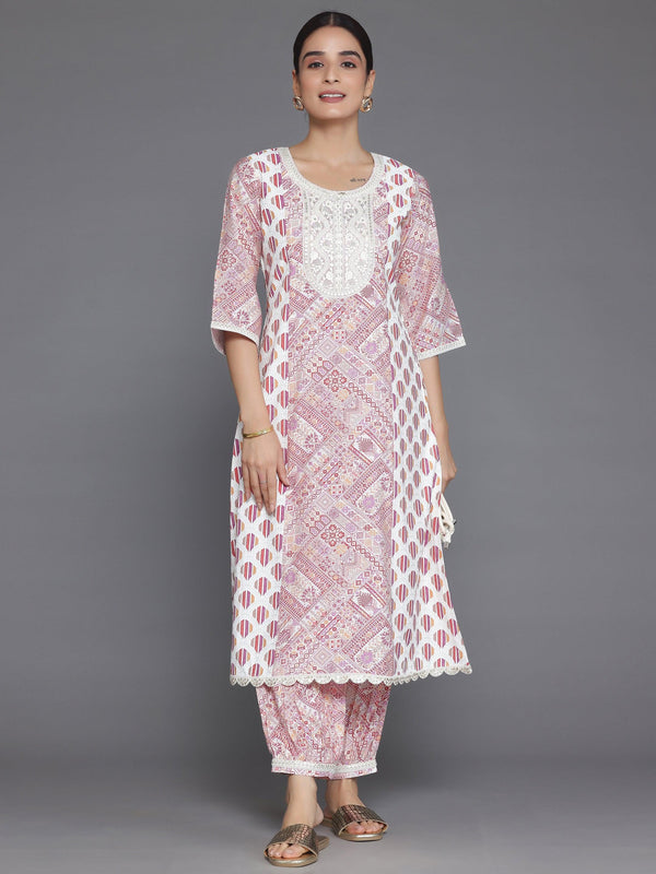 Maroon Printed Silk Blend A-Line Kurta With Salwar - Jashvi