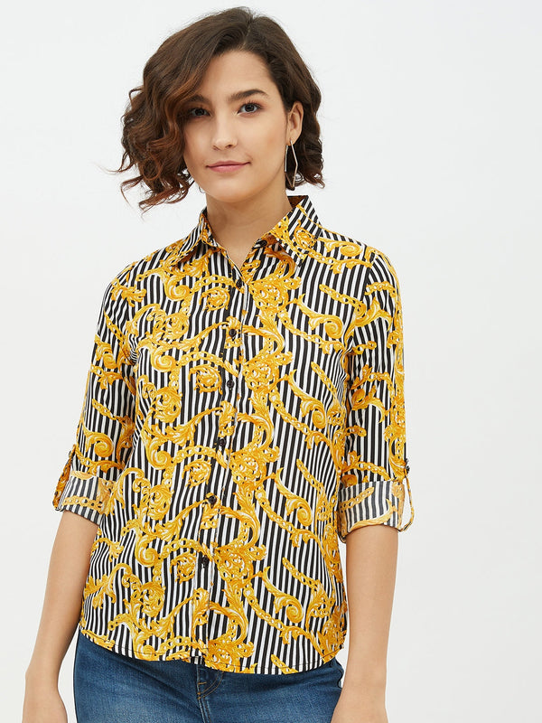 Women's Stripe Printed Shirt - StyleStone