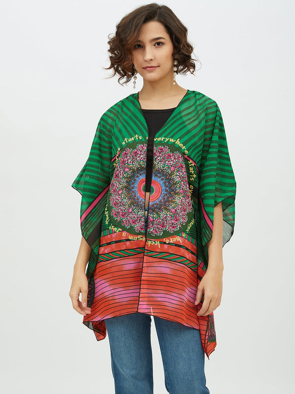 Women's Polyester Georgette Printed Shrug - StyleStone