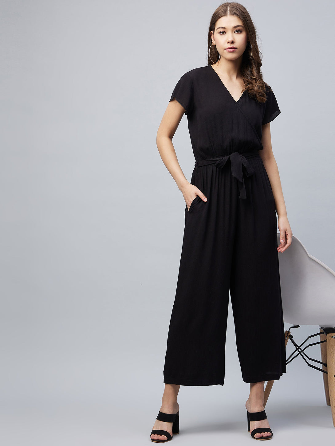 Women's Rayon Black Jumpsuit - Stylestone