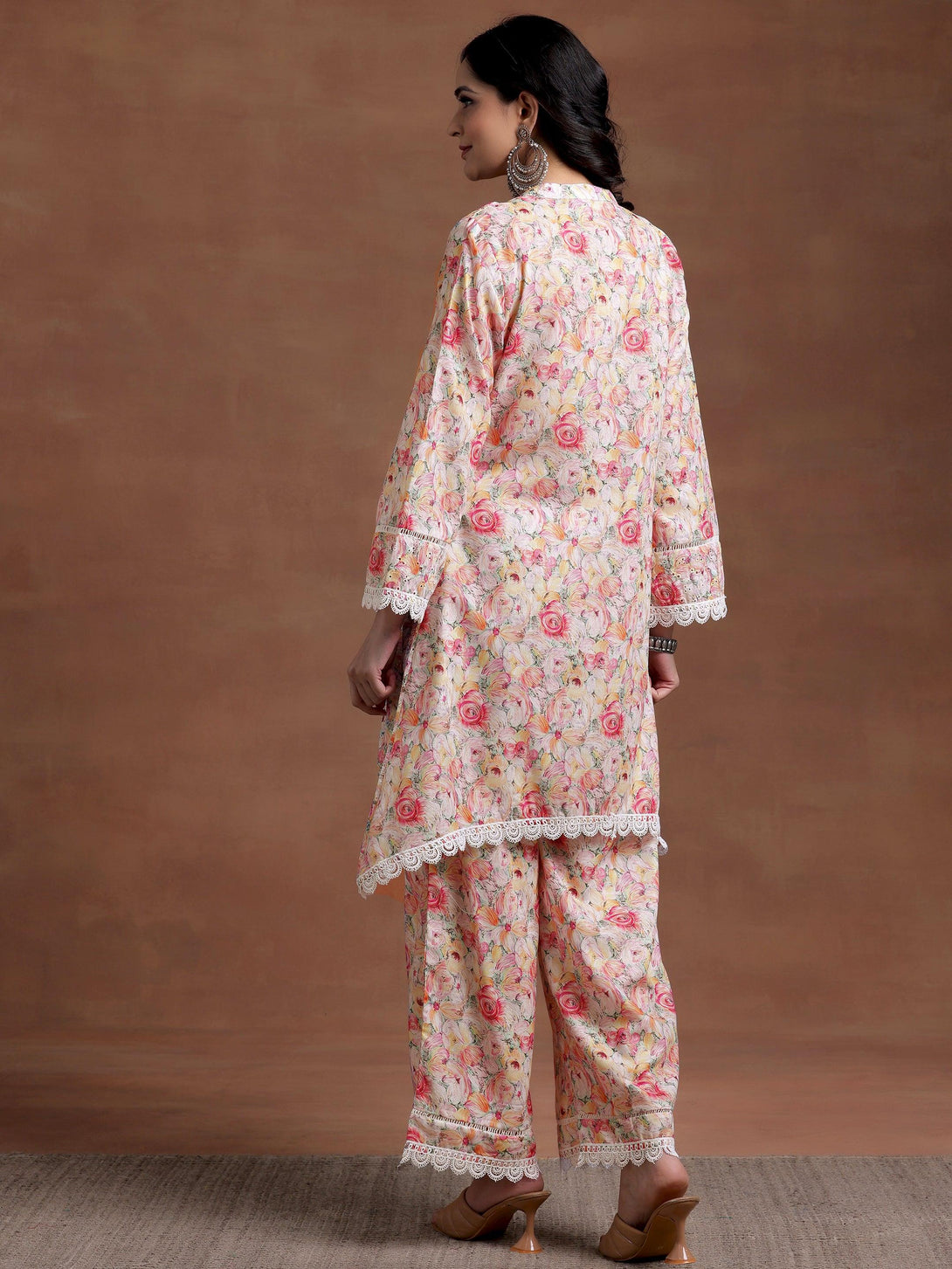 Multi Printed Cotton A-Line Kurta With Palazzos - Jashvi