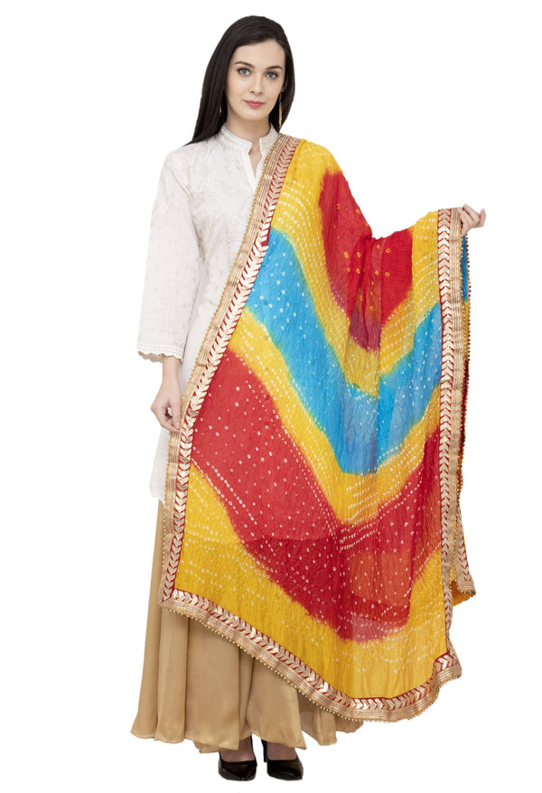 A R SILK Golden Color Fancy Silk Dupattas and Chunnis